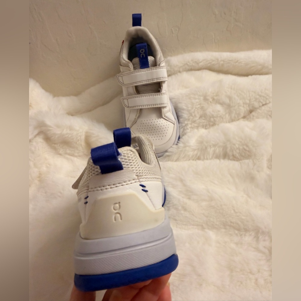 On Running Kids White and Blue Sneakers